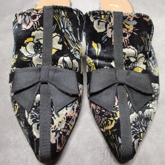 Nanette Lepore Allegra Bow Velvet Mule Slide Sz 7 - Picture 6 of 10